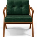 Ver imagem 3 de Poltrona Decorativa Sala de Estar com Cintas de Corano Laís B04 Facto Verde Musgo - Lyam Decor