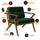 Ver imagem 4 de Poltrona Decorativa Sala de Estar com Cintas de Corano Laís B04 Facto Verde Musgo - Lyam Decor