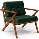 Ver imagem 2 de Poltrona Decorativa Sala de Estar com Cintas de Corano Laís B04 Facto Verde Musgo - Lyam Decor