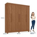 Ver imagem 5 de Guarda Roupa Casal Toledo 6 Portas de Bater 6 Gavetas MDP Cômoda 1 Porta com Espelho Jatobá