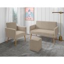 Ver imagem 1 de Kit Lux Com Namoradeira E Poltrona E Puff Cubo Suede Bege