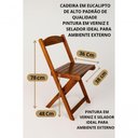Ver imagem 4 de Conjunto Mesa Dobrável 70x70 Tampo Madeira e 4 Cadeiras Dobrável Retrátil Imbuia