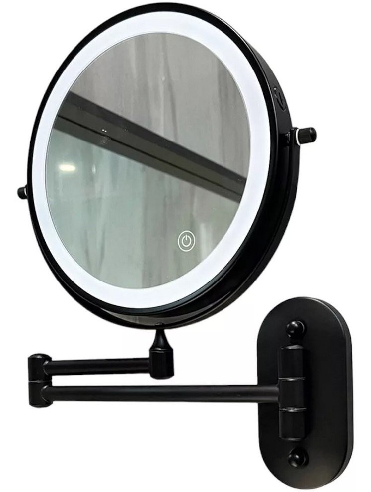 Espelho Aumento 10x Iluminado Articulado Parede Barbear Led Rvnovidades Espelho Aumento Iluminado Ar