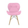 Cadeira Estofada Eiffel Slim Wood Pés de Madeira - Rosa - 4