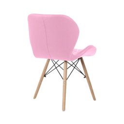 Cadeira Estofada Eiffel Slim Wood Pés de Madeira - Rosa - 6