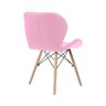 Cadeira Estofada Eiffel Slim Wood Pés de Madeira - Rosa - 6