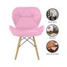 Cadeira Estofada Eiffel Slim Wood Pés de Madeira - Rosa - 2