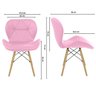 Cadeira Estofada Eiffel Slim Wood Pés de Madeira - Rosa - 7