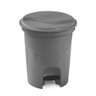 Lixeira Redonda Cinza com Pedal 13 Litros Plasvale - 1