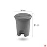 Lixeira Redonda Cinza com Pedal 13 Litros Plasvale - 2
