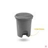 Lixeira Redonda Cinza com Pedal 13 Litros Plasvale - 3