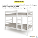 Ver imagem 4 de Beliche Barreto Lonçarcci com Colchões D33 Premium Cor:branco