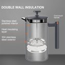 Ver imagem 5 de Secura Cafeteira Francesa de Aço Inox 304 com 2 Filtros Extras 1l (cinza)