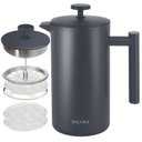 Ver imagem 1 de Secura Cafeteira Francesa de Aço Inox 304 com 2 Filtros Extras 1l (cinza)