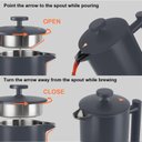 Ver imagem 6 de Secura Cafeteira Francesa de Aço Inox 304 com 2 Filtros Extras 1l (cinza)
