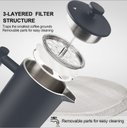 Ver imagem 4 de Secura Cafeteira Francesa de Aço Inox 304 com 2 Filtros Extras 1l (cinza)