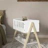 Berço Mini Sissi Matic Mdf Branco Natural Prático e Versátil Infantil - 3