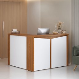 Balcão para Escritório para Atendimento/recepção Freijó/branco - 1