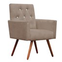 Ver imagem 2 de Kit Namoradeira + 1 Poltronas Decorativas Nina Capitonê Suede Bege Rosado com Strass - Dominic Decor