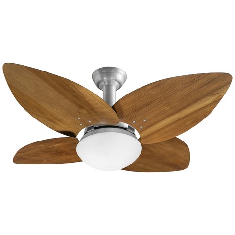 Ventilador de Teto Jet Dunamis Venti-delta Prata 4Pás Imbuia 110V