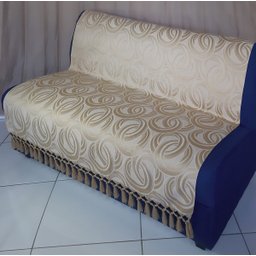 Capa manta sofá sala dourada argolas jacquard 1,40x1,80 - 5