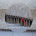 Ver imagem 3 de Capa manta sofá sala dourada argolas jacquard 1,40x1,80