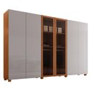 Ver imagem 2 de Guarda-Roupa Casal 100% MDF c/Vidro 6 Portas 6 Gavetas Pés 273cm Multimóveis CR35546 Madeirado/Off