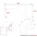 Ver imagem 3 de Mesa para Escritório com Armário 160cm Multimóveis CR25264 Amêndoa/Preto