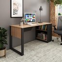 Ver imagem 2 de Mesa para Escritório com Armário 160cm Multimóveis CR25264 Amêndoa/Preto