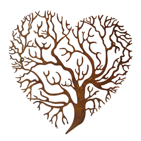 Quadro Coração Galhado Decoração em Chapa de Aço