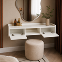Ver imagem 4 de Penteadeira Camarim Suspenso Off White 100cm Quarto Closet Parede Pequena Simples Livia