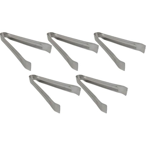 Kit 5 Pegadores Inox 14cm Mini para Buffets Bar Bebidas Lyor Servir Frutas Frios Aperitivos
