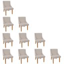 Ver imagem 7 de Kit 10 Cadeiras de Jantar Suede Bege Pés Palito