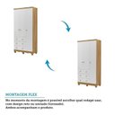 Ver imagem 6 de Quarto de Bebê Guarda-Roupa 3 Portas Cômoda e Berço 4 em 1 Minicama 100% MDF Mike Espresso Móveis Branco/Brilho/Amêndoa