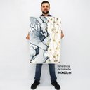 Ver imagem 2 de Quadro Decorativo em Canvas Abstrato Mármore Azul e Branco TaColado Moldura Flutuante 4,5cm Freijó 9