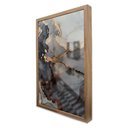 Ver imagem 1 de Quadro Decorativo Caixa Alta com Vidro Abstrato Mármore Black Gray TaColado Moldura Madeira 90 x 60c