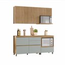 Ver imagem 1 de Cozinha Rainha 4 Peças 4 Portas 5 Gavetas MDF 190cm Verde e Nature Nesher Móveis