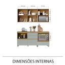 Ver mais imagens de Cozinha Rainha 4 Peças 4 Portas 5 Gavetas MDF 190cm Verde e Nature Nesher Móveis