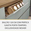 Ver imagem 5 de Cozinha Rainha 4 Peças 4 Portas 5 Gavetas MDF 190cm Verde e Nature Nesher Móveis