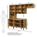 Ver imagem 4 de Cozinha Modulada Compacta 4 Peças 12 Portas MDF 270cm Malta Espresso Móveis