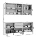 Ver imagem 3 de Cozinha Modulada 4 Peças Brilhante com 2 Balcões e 2 Armários Aéreos Bege/Cinamomo/Platina
