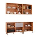 Ver imagem 5 de Cozinha Modulada 4 Peças Brilhante com 2 Balcões e 2 Armários Aéreos Bege/Cinamomo/Platina