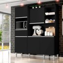 Ver imagem 3 de Kit Cozinha Compacta 5 Portas 160 Cm Isabel Preto Reajl Moveis