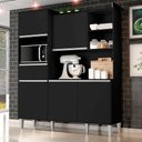 Ver imagem 2 de Kit Cozinha Compacta 5 Portas 160 Cm Isabel Preto Reajl Moveis