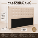 Ver imagem 2 de Cabeceira King 195 cm para Cama Box Estofada Ana em Veludo Premium com Frame e Pés