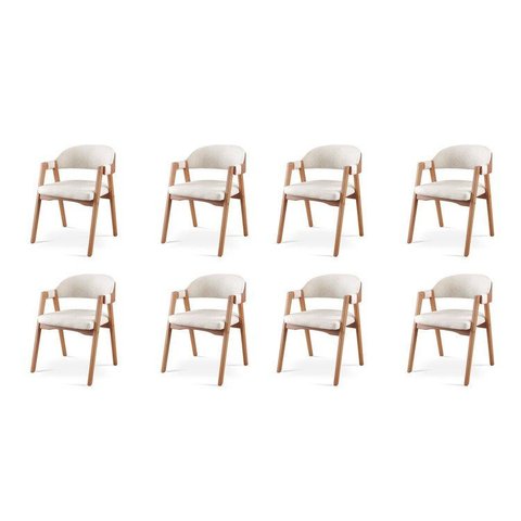 Kit 8 Cadeiras para Mesa de Jantar Gaia Yescasa