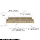 Ver imagem 3 de Sofá Retrátil 6 Lugares 404cm 4 Módulos Nero Couro Bege G52 - Gran Belo