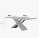 Ver imagem 5 de Mesa Sala de Jantar Carol 180cm e 6 Cadeiras Safira Moderna Turim / Off White / Imbuia