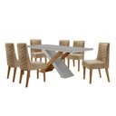 Ver imagem 2 de Mesa Sala de Jantar Carol 180cm e 6 Cadeiras Safira Moderna Turim / Off White / Imbuia