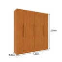 Ver imagem 4 de Guarda Roupa Casal 6 Portas Bariloche Tcil Cinamomo/off White